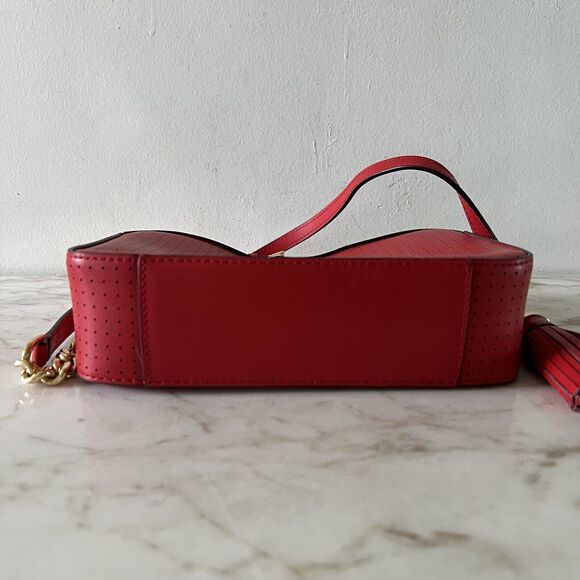 MICHAEL KORS Ginny Bright Red Leather Medium Crossbody Camera Bag - Picture 4 of 13